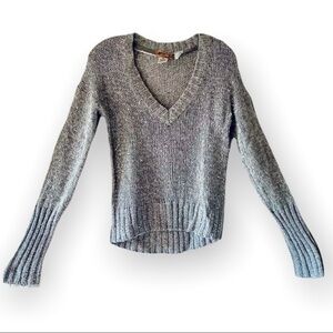 Mudd Womens Junior Silver Gray Sparkly Sequin Long Sleeve Pullover  Sweater M